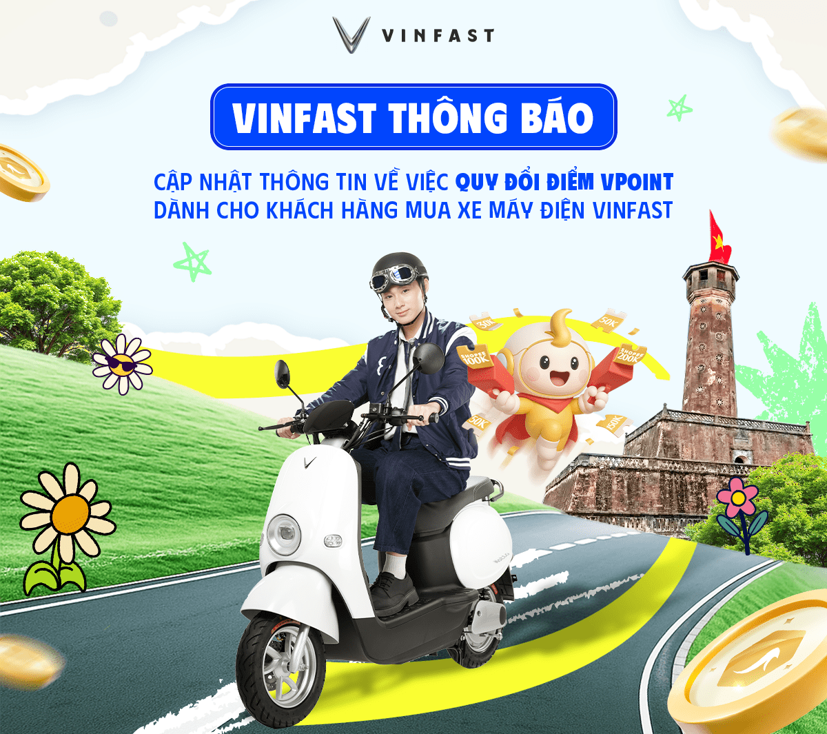THÔNG BÁO HOÀN ĐIỂM VPOINT CHO KHÁCH HÀNG MUA XE MÁY ĐIỆN VINFAST TỪ NGÀY 01/01/2025 ĐẾN 21/05/2025